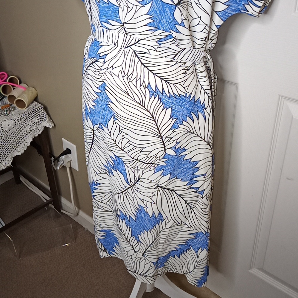 Vintage California Visionz Boat Neck Short Sleeve Dress Belted size 11/1… - Picture 3 of 7